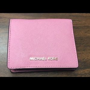 Michael Kors Pink Jet Set Slim Saffiano Wallet